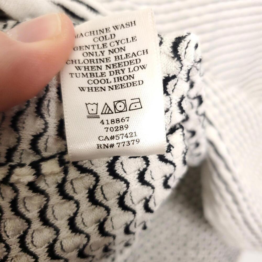 Ann Taylor Shirt Womens L Wide Boat Neck Striped Textured Hip Length Long Sleeve - Picture 6 of 8